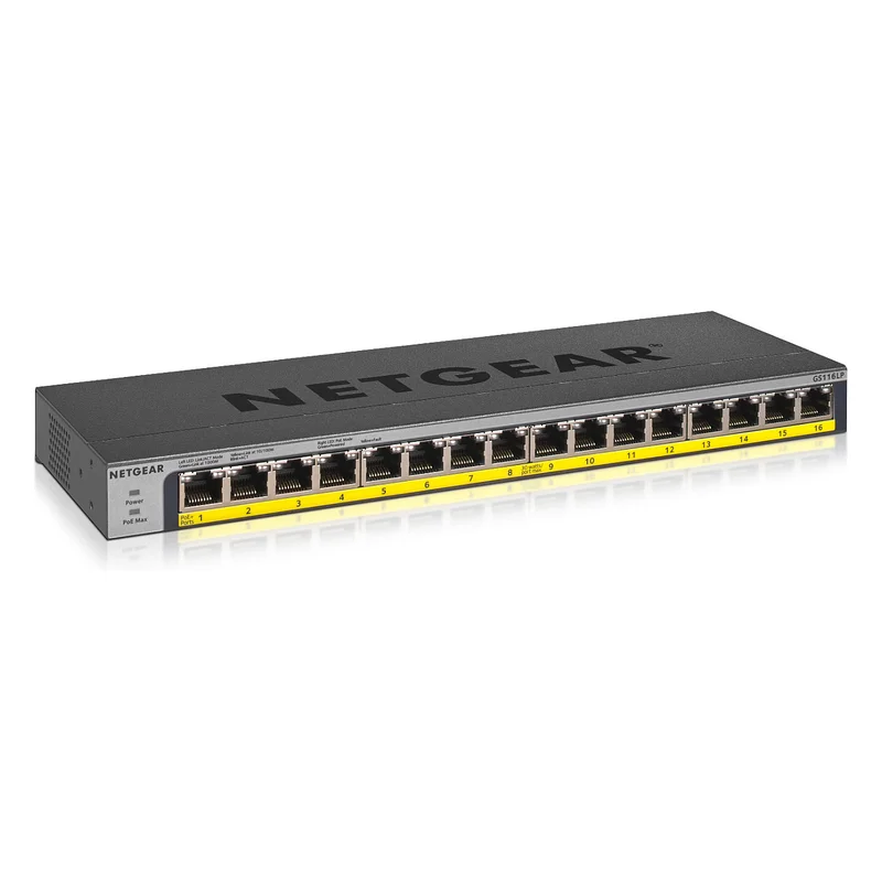 16P Netgear GS116LP PoE+