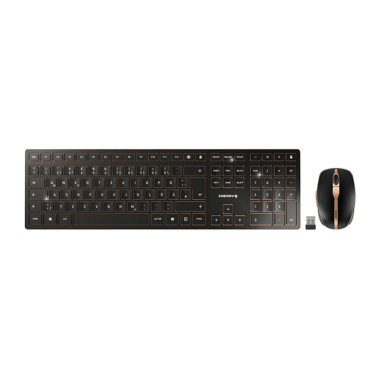 Cherry DW 9100 Slim - Tastatur-und-Maus-Set Wireless Black QWERTZ DE