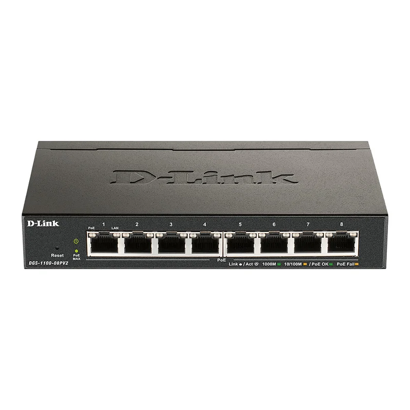 8P D-Link DGS-1100-08PV2 - Managed - L2/L3 - Gigabit Ethernet (10/100/1000) - Vollduplex - Power over Ethernet (PoE)