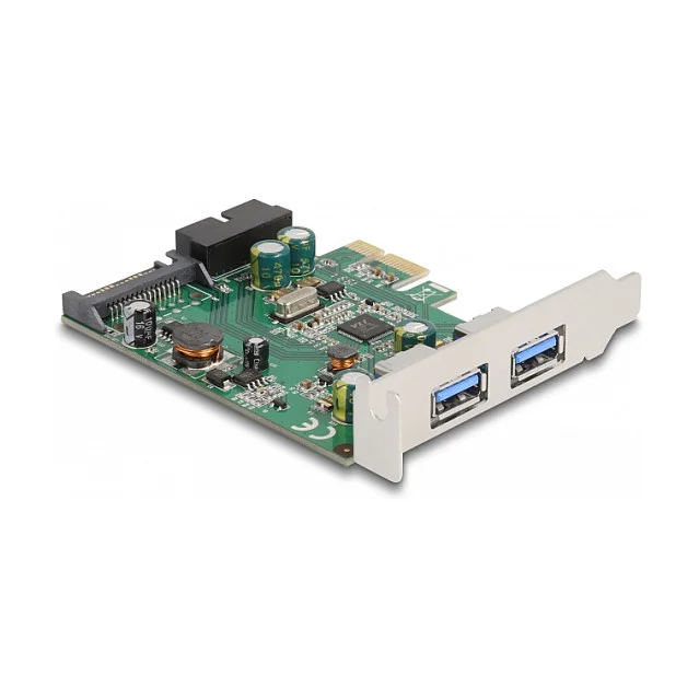 PCI Express x1 Karte zu 2 x extern USB 3.2 Gen 1 Typ-A + 1 x intern 19 Pin USB Pfostenstecker - Low Profile Formfaktor