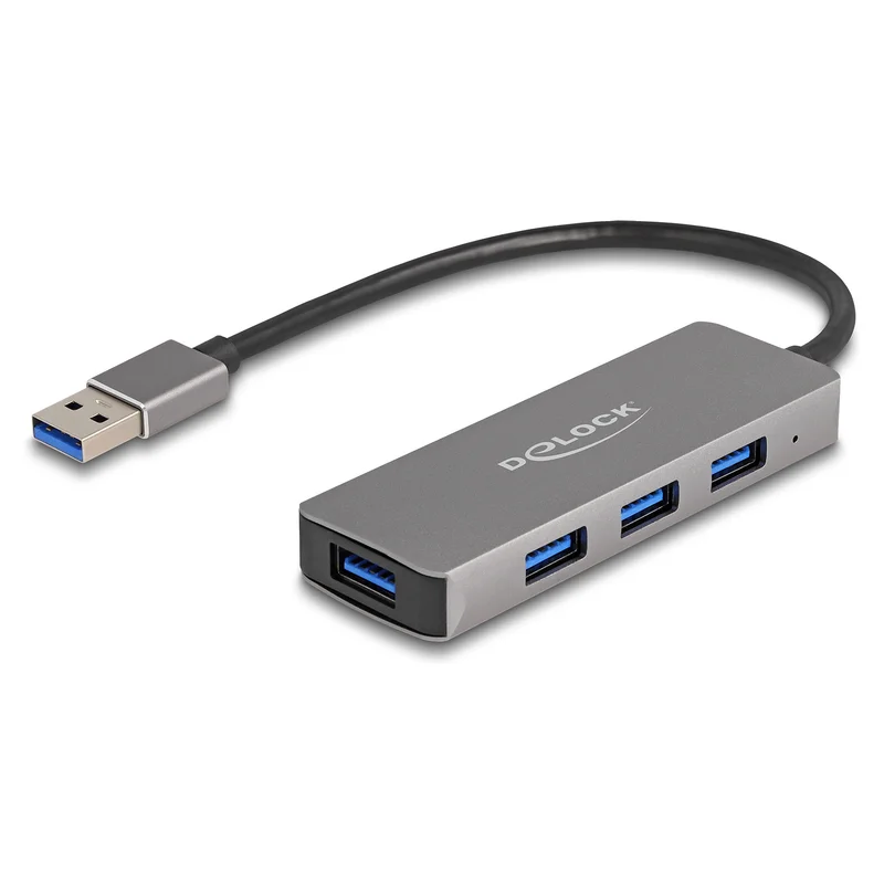 4 Port USB 5 Gbps Hub mit USB Typ-A Anschluss – USB Typ-A Buchsen seitlich