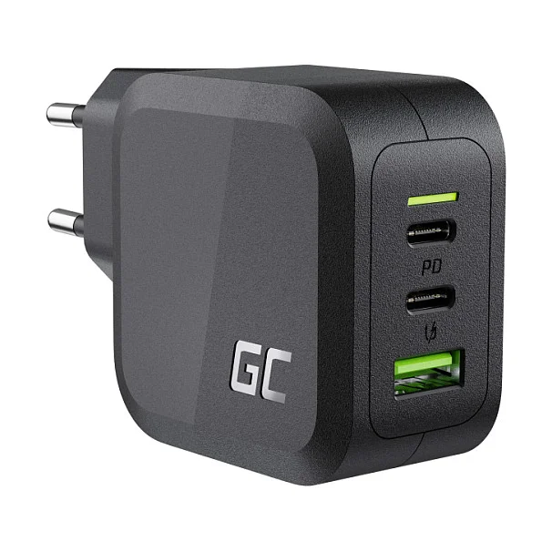 Ladegerät Green Cell Power Charger 2xUSB-C Power Delivery 1xUSB-A QuickCharge 65W Black