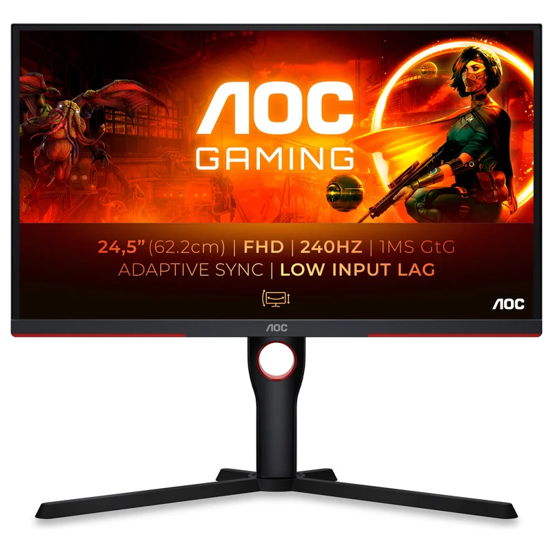 63,5cm/25" (1920x1080) AOC Gaming G3 25G3ZM/BK FHD WLED 240Hz 0,5ms HDMI DP Black/Red