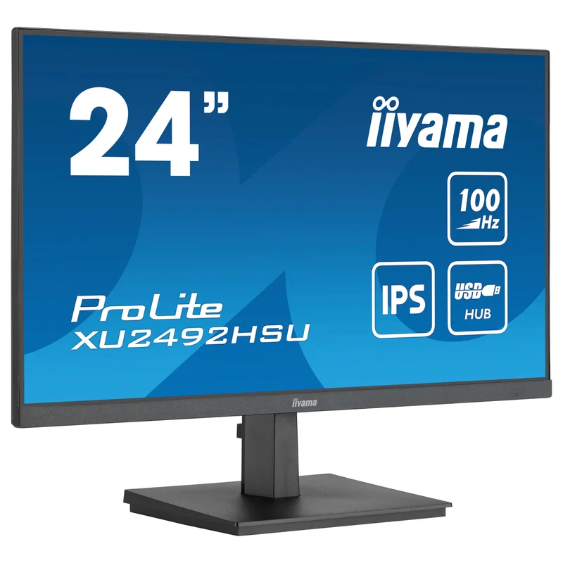 60,5cm/23,8" (1920×1080) iiyama ProLite XU2492HSU-B6 16:9 IPS 0,4 ms (MPRT) 100Hz HDMI DisplayPort USB Hub Speakers VESA Black