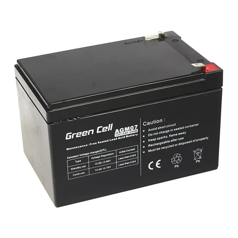 Green Cell Ersatzbatterie AGM07 12V/12Ah