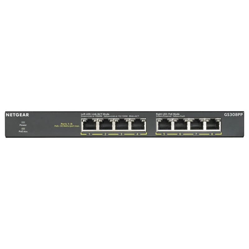 8P Netgear GS308PP RM PoE+