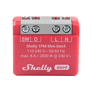 Shelly Relais "1PM Mini Gen4" WLAN BT Matter Zigbee Messfunktion max 8A 1 Kanal Unterputz