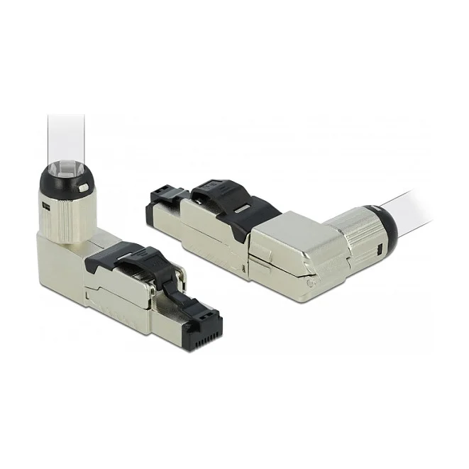 RJ45 Stecker feldkonfektionierbar Cat.6A Metall gewinkelt