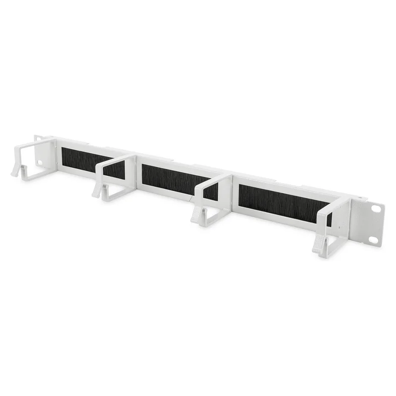DIGITUS Rangierpanel 1HE 19" 4xBügel mit Bürstenleise grau