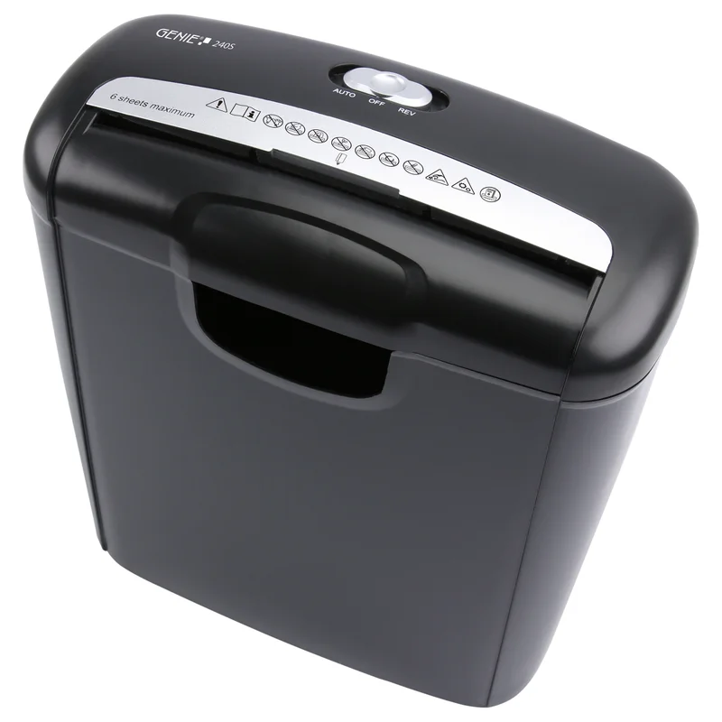 GENIE 240S Aktenvernichter mit Streifenschnitt bis 6 Blatt schwarz