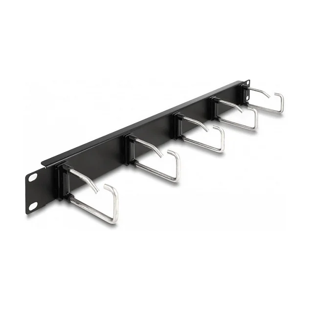 19" Kabelmanagement Rangierpanel mit 5 Metallbügel 1 HE schwarz
