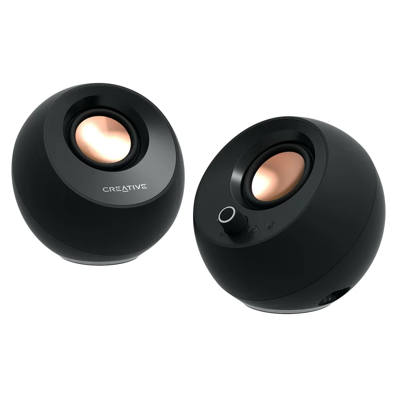 Creative Labs Pebble Pro (schwarz, Klinke, USB-A/C, Bluetooth, Digitalverstrker, RGB-Beleuchtung)