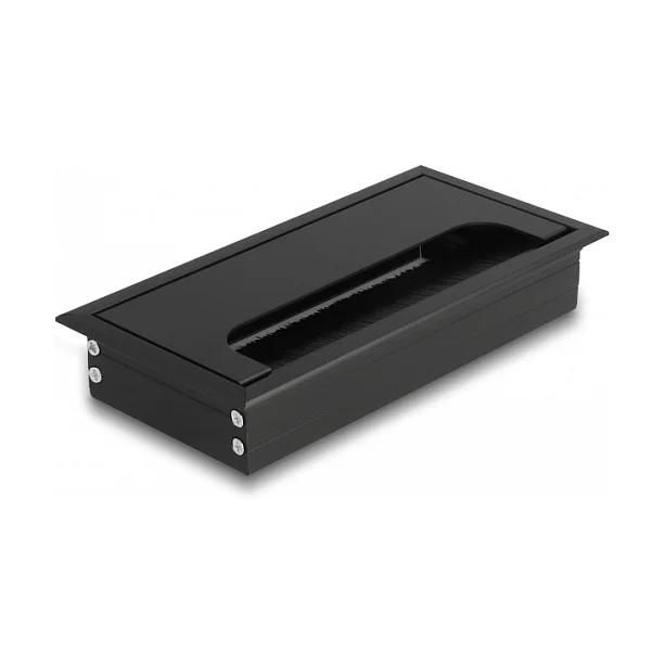 Kabeldurchführung für Tischeinbau mit Bürste 160 x 80 x 28 mm schwarz
