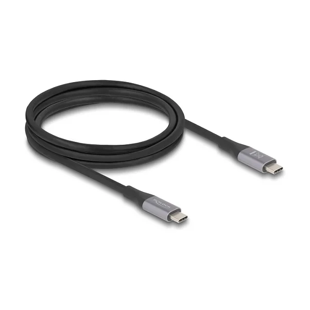 USB 40 Gbps Kabel USB Type-C™ Stecker zu Stecker PD 3.1 240 W E-Marker 2 m grau Metall