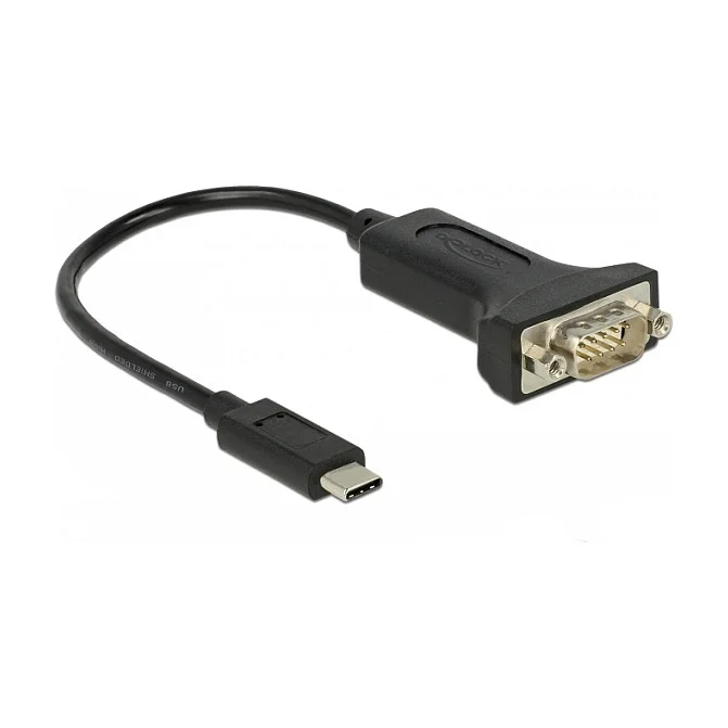 Adapter USB Type-C™ zu 1 x Seriell RS-232 D-Sub 9 Pin Stecker mit Muttern 0,25 m