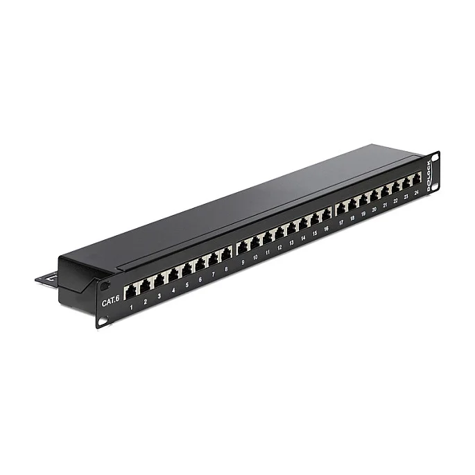 19" Patchpanel 24 Port Cat.6 schwarz
