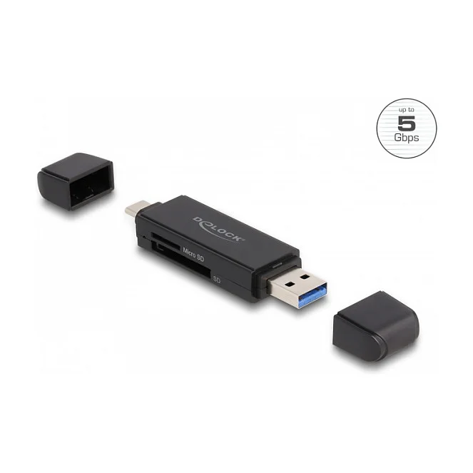Card Reader SuperSpeed USB 5 Gbps USB Type-C™ / Typ-A für SD und Micro SD Speicherkarten