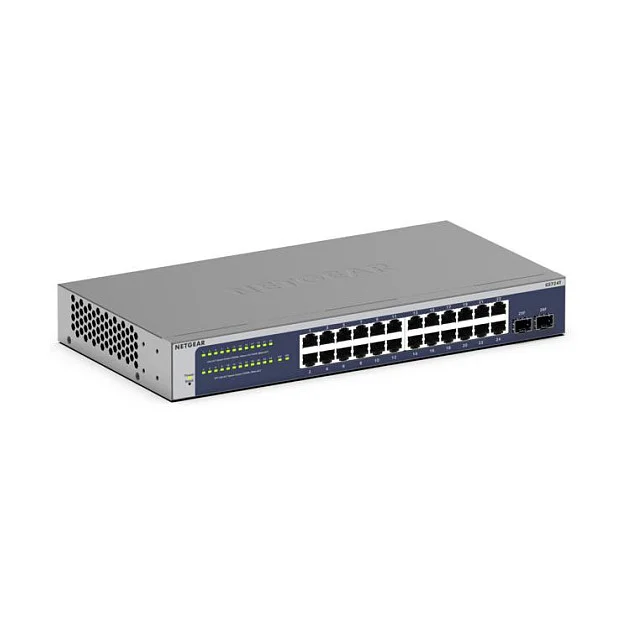 NETGEAR GS724T - Version 6 - Switch - L3 Lite - Smart - 24 x 10/100/1000 + 2 x SFP - Desktop, an Rack montierbar