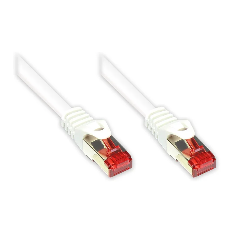 GoodConnections Patchkabel mit Rastnasenschutz, Cat. 6, S/FTP, PiMF, PVC, 250MHz, weiß, 7,5m,