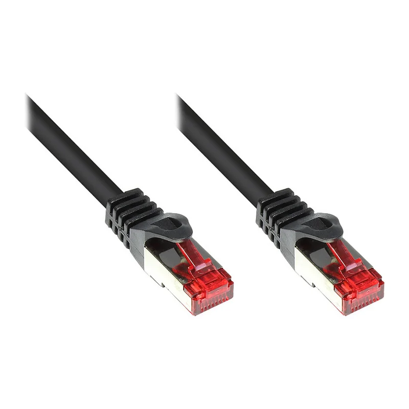 GoodConnections Patchkabel mit Rastnasenschutz, Cat. 6, S/FTP, PiMF, PVC, 250MHz, schwarz, 15m,