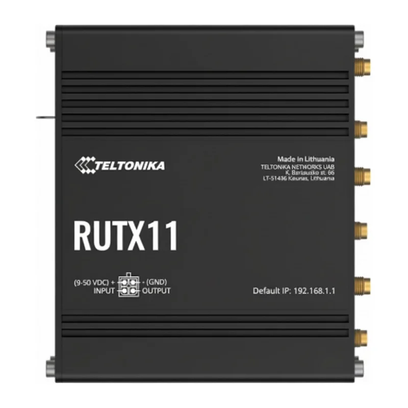 Teltonika · Router · RUTX11 · LTE CAT6 Router WLAN, Dual Band WiFi (Wave-2 802.11ac), 4x Gigabit LAN Port, Bluetooth, 2 SIM, USB, GNSS, M2M