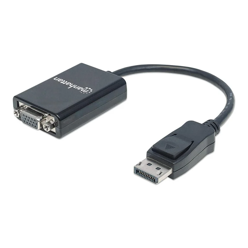 MANHATTAN DisplayPort auf VGA Konverter zum einfachen Anschluss von PCs mit DisplayPort an VGA-Monitore, Beamer und mehr