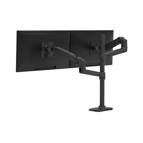 Ergotron LX - Befestigungskit (Doppelarm, hohe Säule) - für 2 LCD-Displays - mattschwarz - Bildschirmgröße: bis zu 101,6 cm (bis zu 40 Zoll)