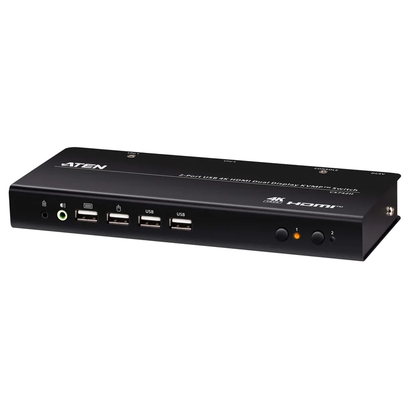 ATEN CS742H 2 Port USB 4K HDMI Dual Display KVM Switch