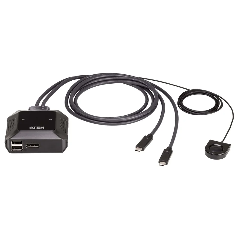 ATEN 2-Port 4K DisplayPort USB-C Kabel KVM Switch