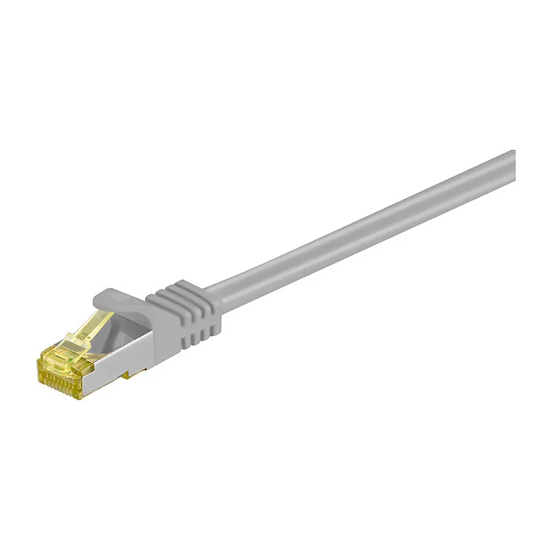 Goobay 5m RJ45 Patchkabel CAT 6A S/FTP (PiMF), 500 MHz, mit CAT 7 Rohkabel, grau LSZH halogenfrei, Kupfer