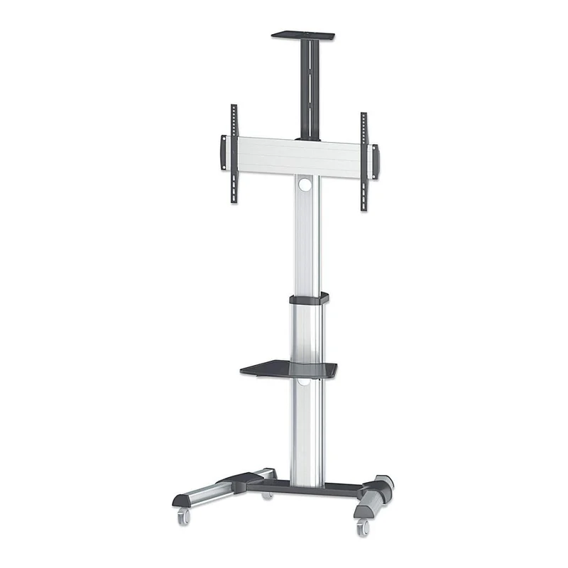 MANHATTAN Universal TV-Stnder auf Rollen fr TVs 93,98-218,44cm 37-86Zoll 50kg neigbar schwenkbar mit Kamerahalterung Fachboden