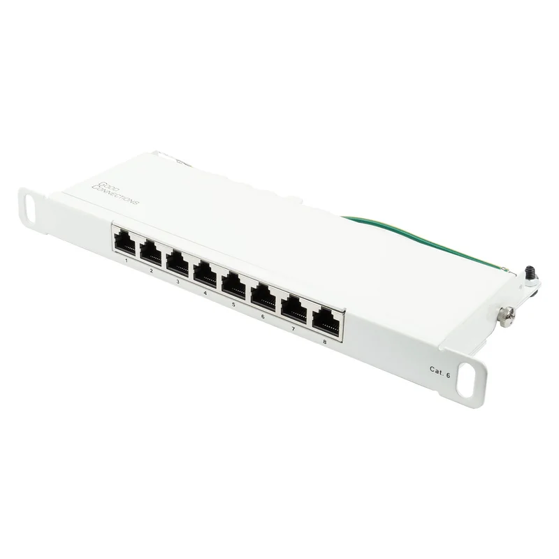 Good Connections Patchpanel 10"Cat. 6 8-P. 0,5 HE reinweiß