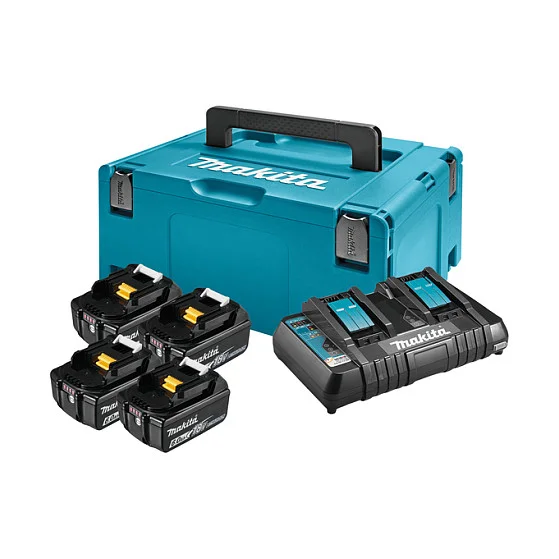 Makita Zubehör - Akku Ladegerät mit Akkus - 4xBL1860B