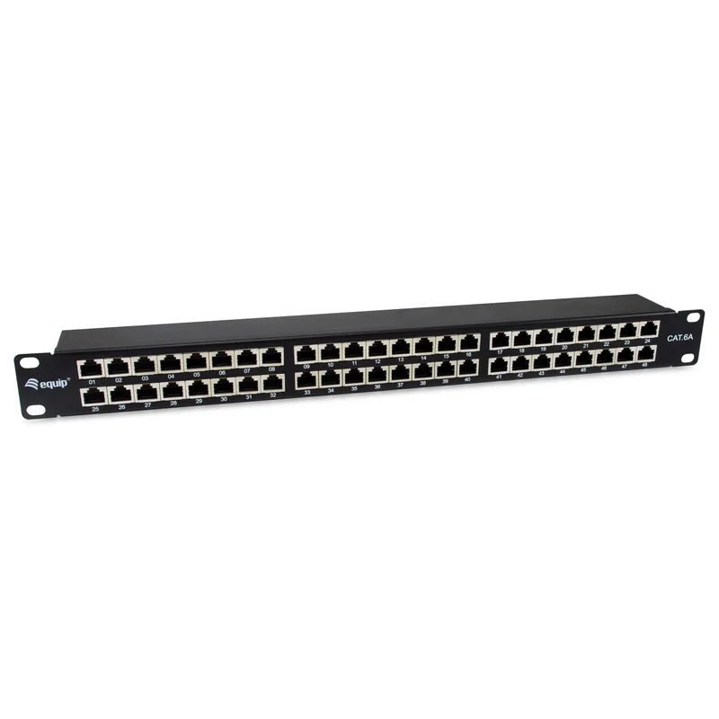 Equip Patchpanel 48x RJ45 Cat6A 19" FTP 1HE Premium schwarz