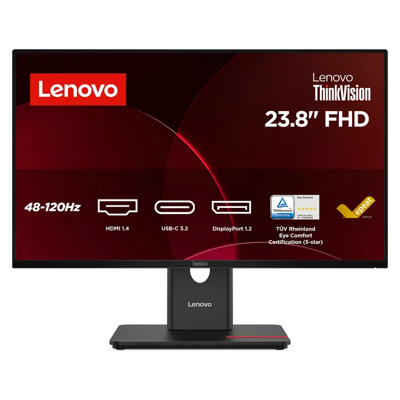 60,5cm/23,8" (1920x1080) Lenovo ThinkVision T24-40 16:9 FHD IPS 4ms 120Hz VGA HDMI 1.4 DisplayPort 1.2 USB-B USB-A USB-C VESA Kensington