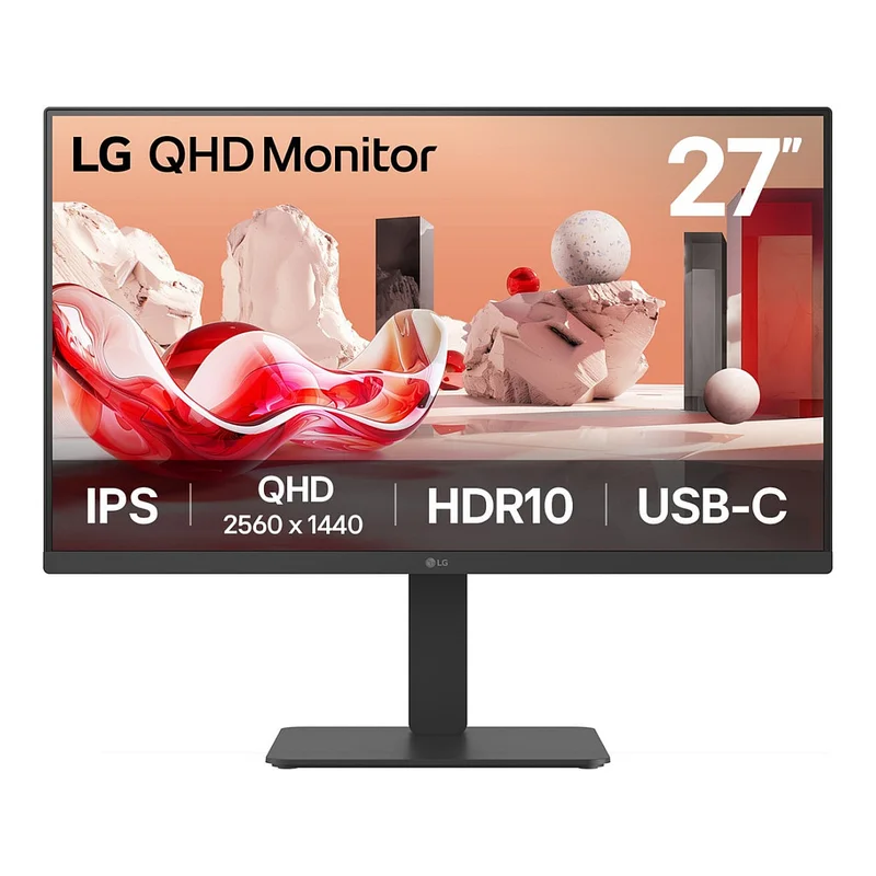 68,6cm/27" (2560x1440) LG 27BA65QB-B 16:9 IPS 5ms 100Hz HDMI DisplayPort USB-C USB VESA Speaker Black