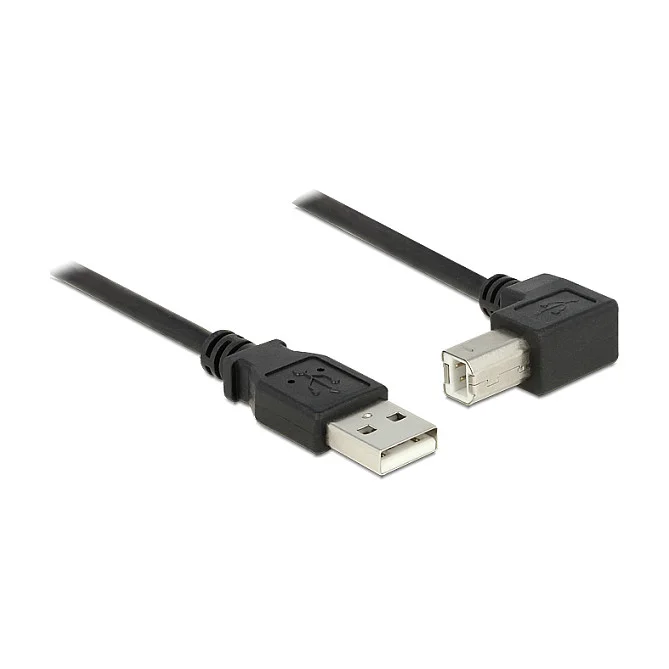 Kabel USB 2.0 Typ-A Stecker > USB 2.0 Typ-B Stecker gewinkelt 5 m schwarz