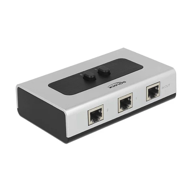 DELOCK Umschalter RJ45 10/100/1000mbps 2 Port manuell bidirektional