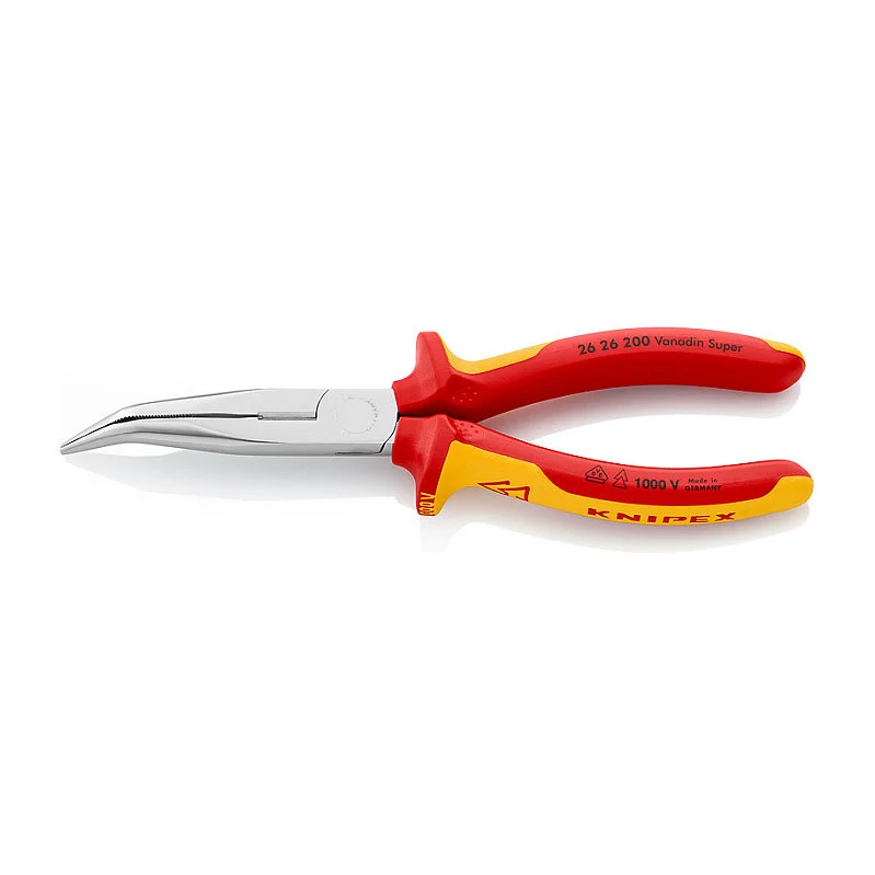 KNIPEX Flachrundzange mit Schneide verchromt 200 mm