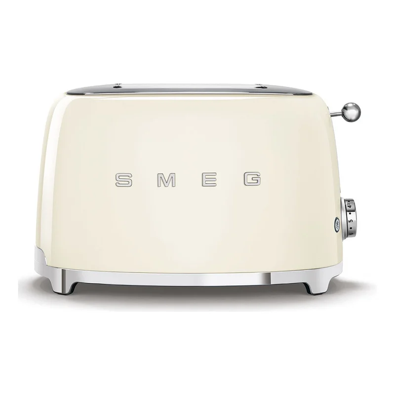 SMEG Toaster 2-Schlitz kompakt 50s Style TSF01CREU, Creme, Hochglanz
