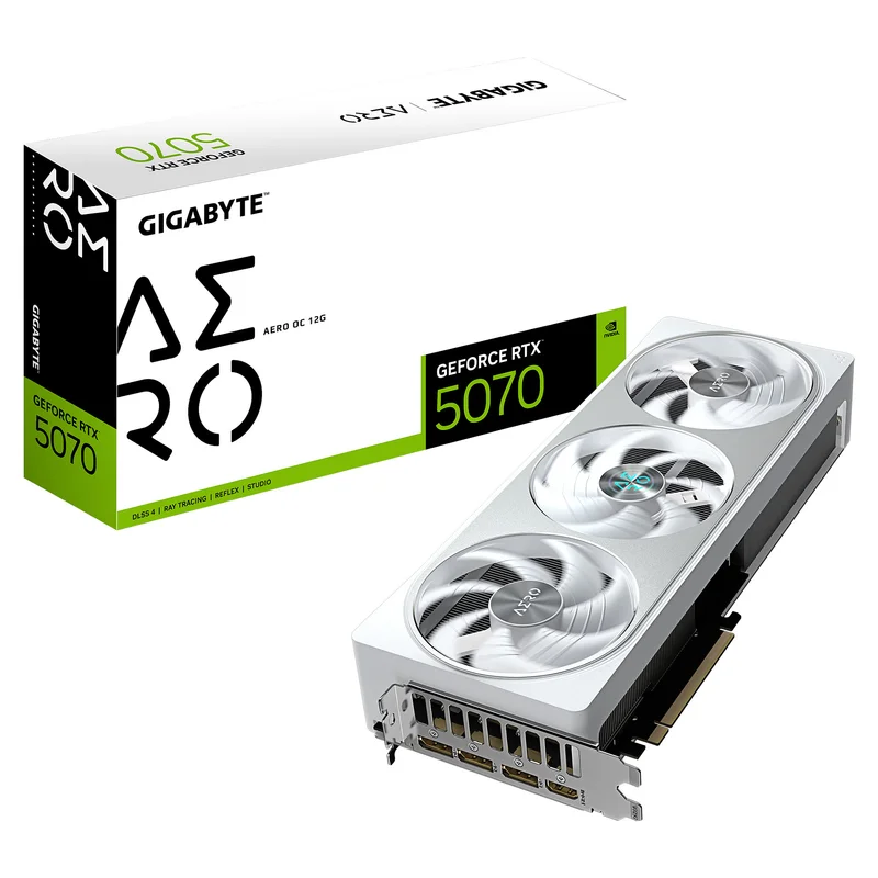 RTX 5070 12GB Gigabyte Aero OC GDDR7 3 Fan white