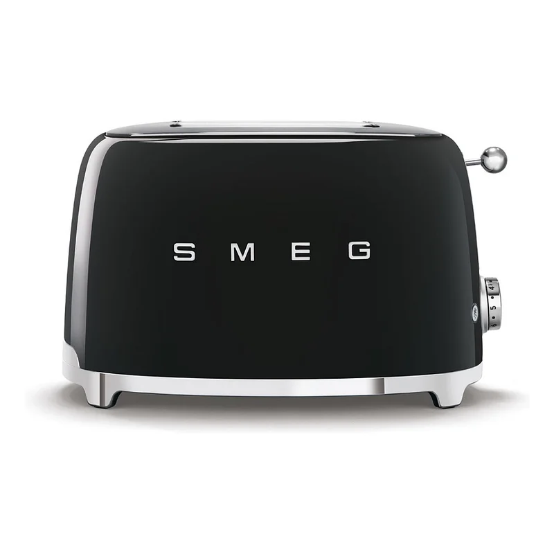 SMEG Toaster 2-Schlitz kompakt 50s Style TSF01BLEU, Schwarz, Hochglanz