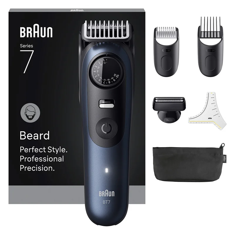 Braun Series 7 Beard Trimmer BT7520 244909 Akku/Netz deep blue metallic 6 Aufsät