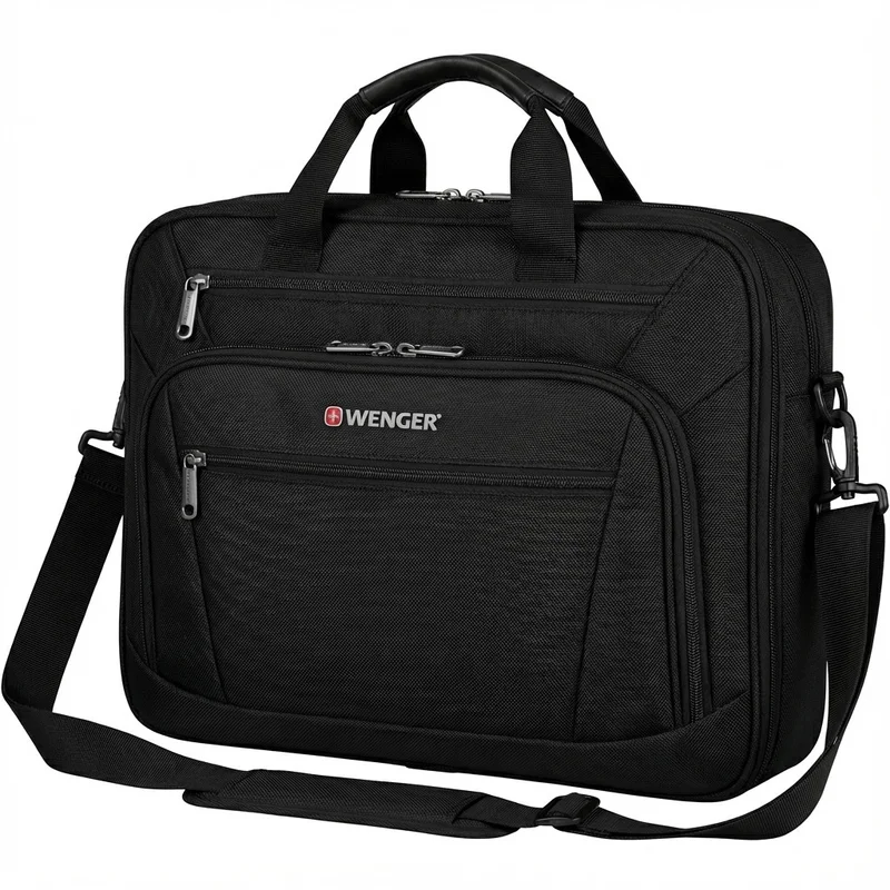 WENGER Meteor Brief 40,64cm 16Zoll - 43,18cm 17Zoll Laptop Briefcase with Tablet Pocket Black