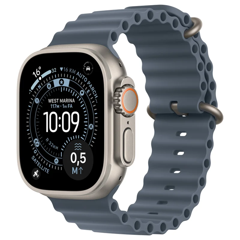 Apple Watch Ultra 3 Titanium Cellular 49mm Natur (Ocean Armband maritimblau)