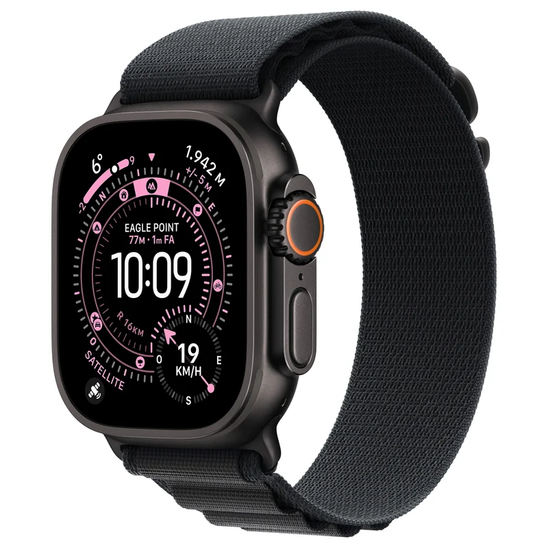 Apple Watch Ultra 3 Titanium Cellular 49mm Schwarz (Alpine Loop schwarz) Medium
