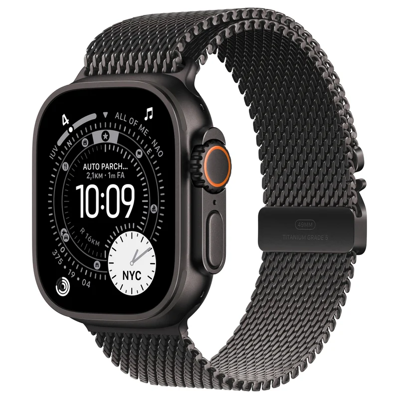 Apple Watch Ultra 3 Titanium Cellular 49mm Schwarz (Milanaise Titan schwarz) Large