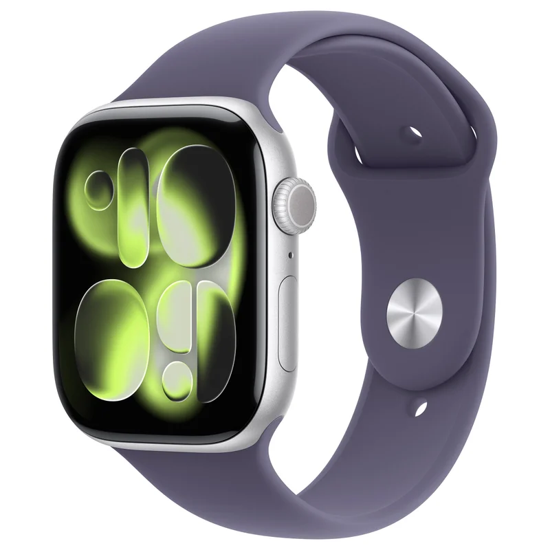 Apple Watch S11 Aluminium Cellular 46mm Silber (Sportarmband nebelviolett) M/L