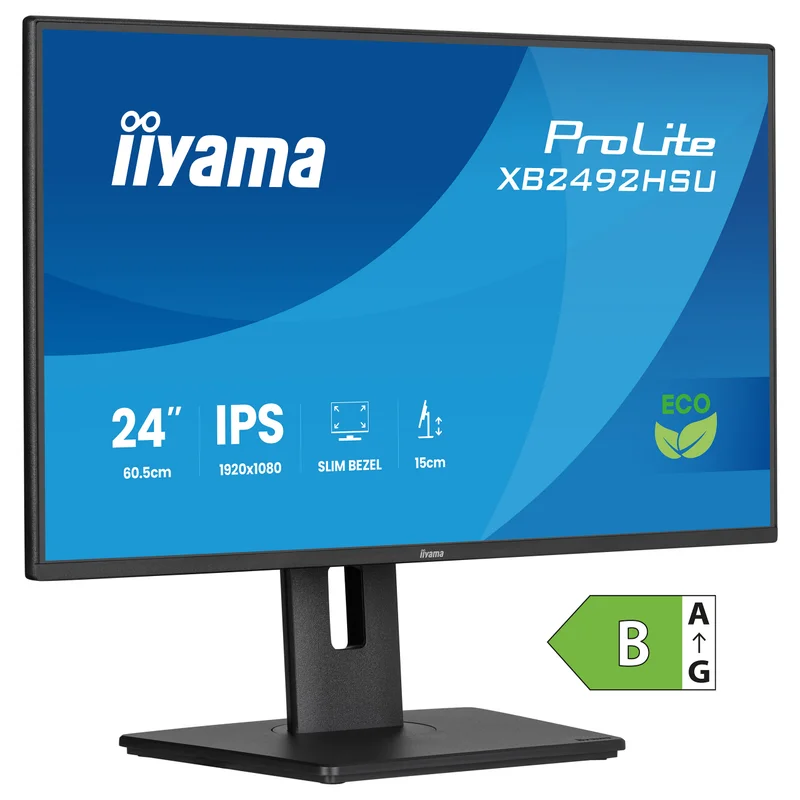60,5cm/23,8" (1920x1080) iiyama ProLite XB2492HSU-B1 16:9 FHD IPS 3ms 120Hz HDMI DisplayPort USB VESA Speaker Black