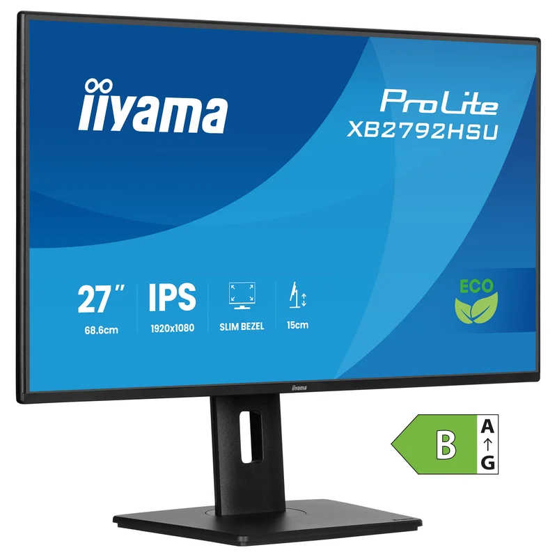68,6cm/27" (1920x1080) iiyama ProLite XB2792HSU-B1 16:9 IPS 3ms 100Hz HDMI DisplayPort USB VESA Speaker Pivot Black